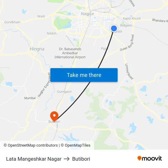 Lata Mangeshkar Nagar to Butibori map