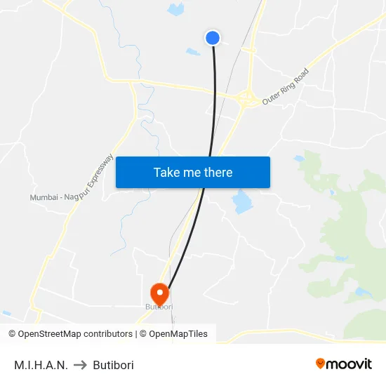 M.I.H.A.N. to Butibori map