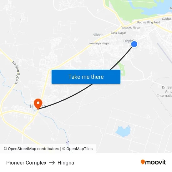 Pioneer Complex to Hingna map