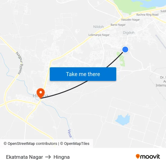 Ekatmata Nagar to Hingna map
