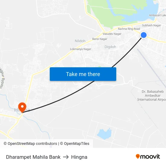 Dharampet Mahila Bank to Hingna map