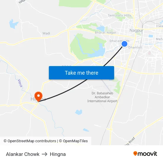 Alankar Chowk to Hingna map