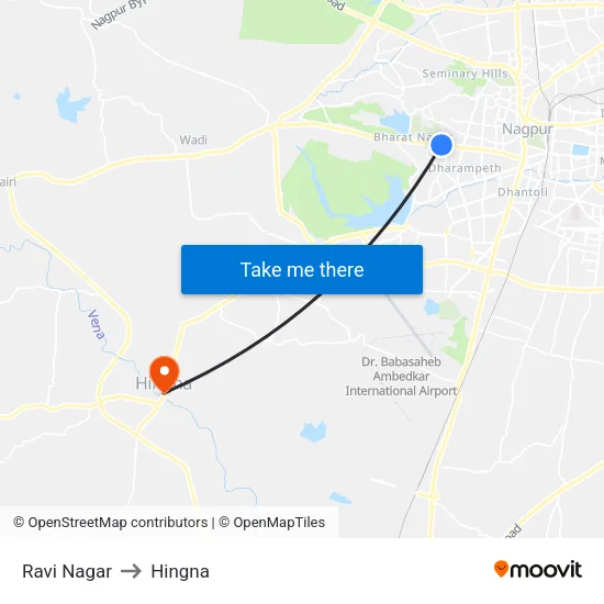 Ravi Nagar to Hingna map