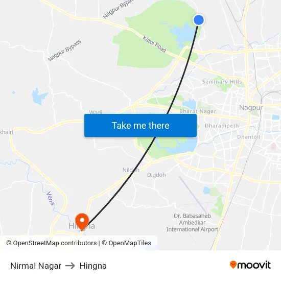 Nirmal Nagar to Hingna map