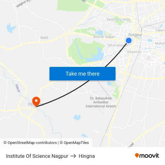 Institute Of Science Nagpur to Hingna map