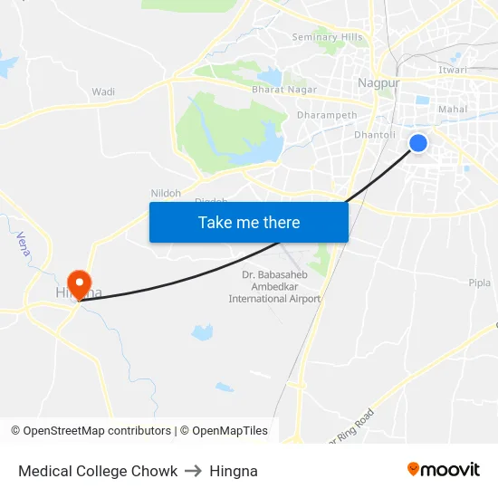 Medical College Chowk to Hingna map