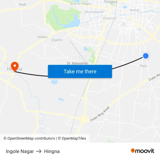 Ingole Nagar to Hingna map