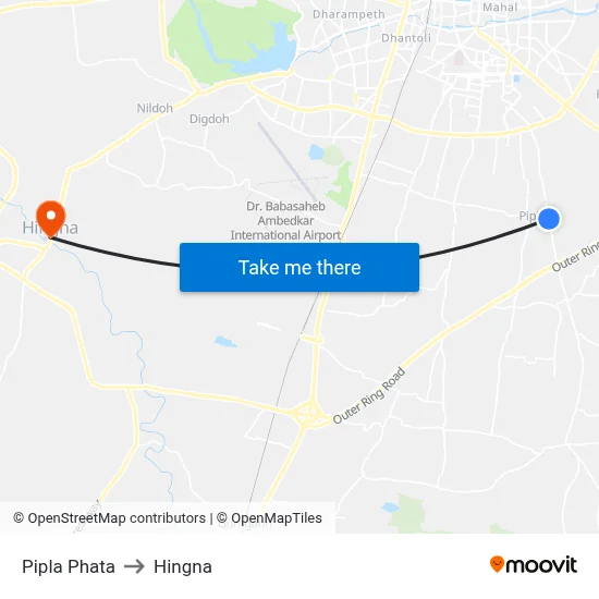 Pipla Phata to Hingna map