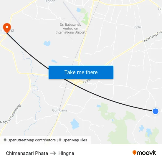Chimanazari Phata to Hingna map