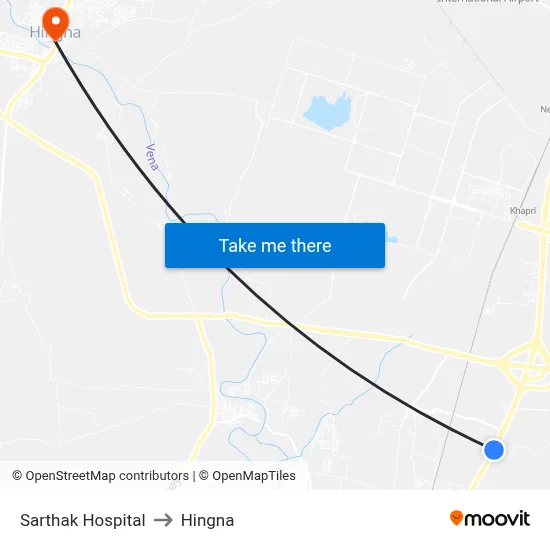 Sarthak Hospital to Hingna map