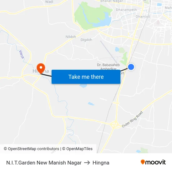 N.I.T.Garden New Manish Nagar to Hingna map
