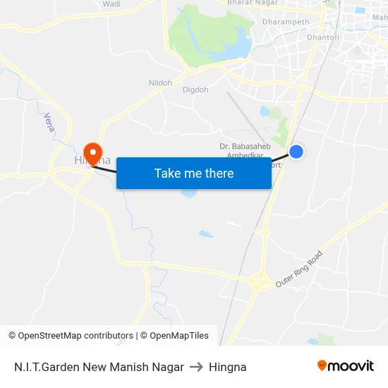 N.I.T.Garden New Manish Nagar to Hingna map