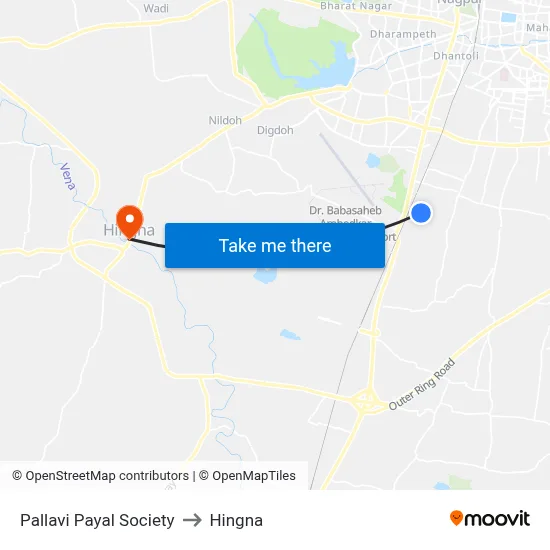 Pallavi Payal Society to Hingna map