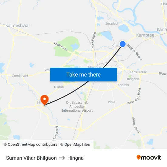 Suman Vihar Bhilgaon to Hingna map