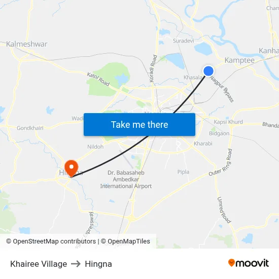 Khairee Village to Hingna map