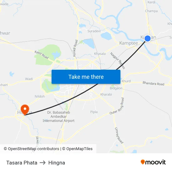 Tasara Phata to Hingna map