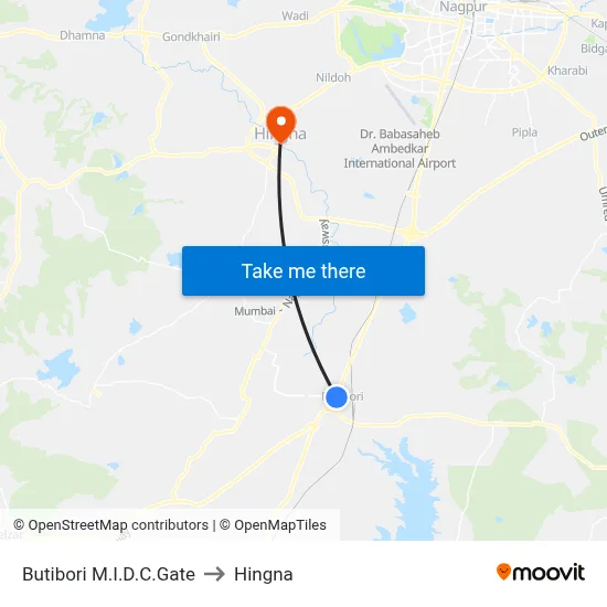 Butibori M.I.D.C.Gate to Hingna map
