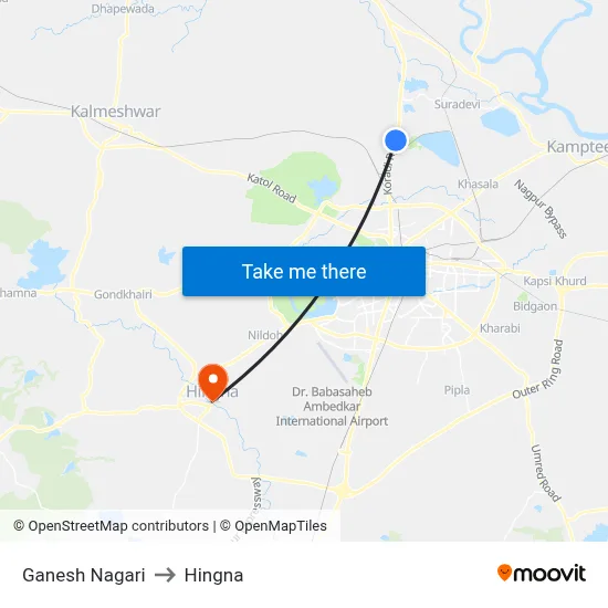 Ganesh Nagari to Hingna map