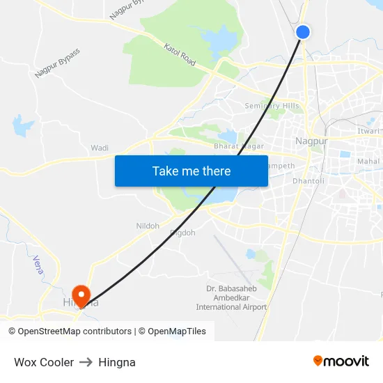 Wox Cooler to Hingna map