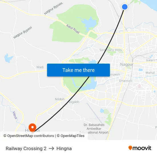 Railway Crossing 2 to Hingna map