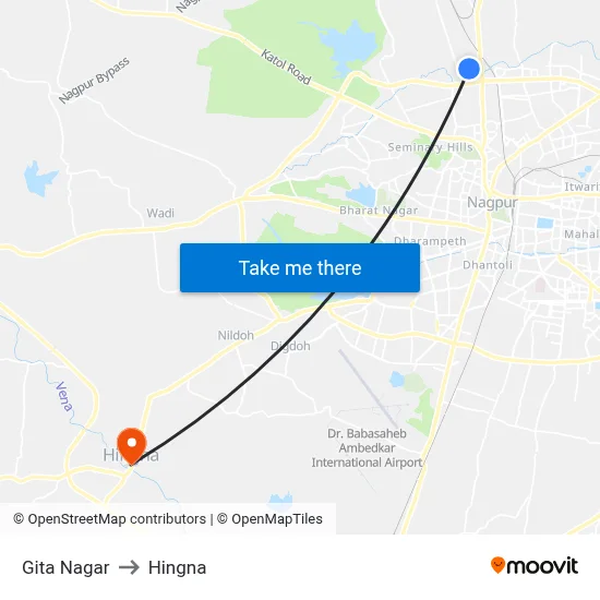 Gita Nagar to Hingna map