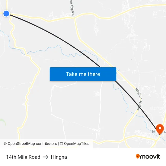 14th Mile Road to Hingna map