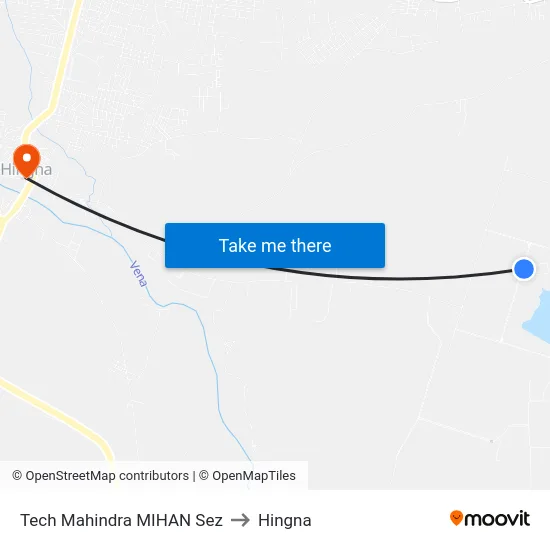 Tech Mahindra MIHAN Sez to Hingna map