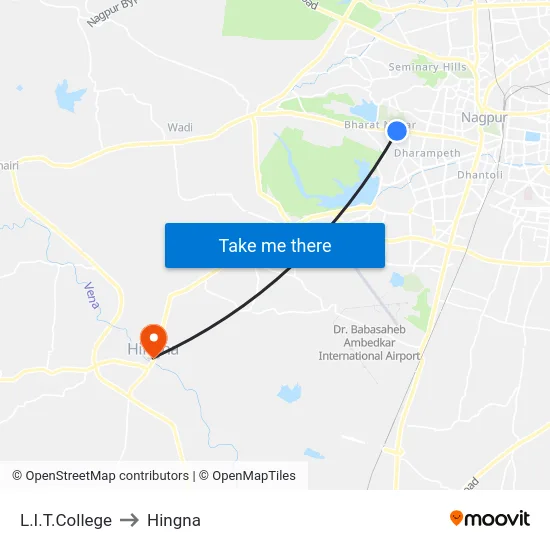 L.I.T.College to Hingna map
