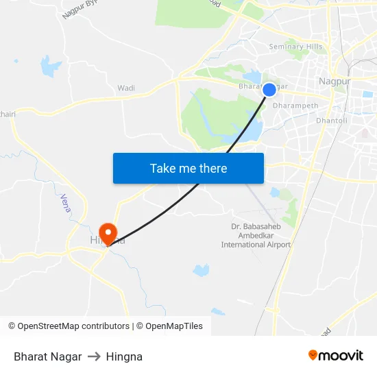 Bharat Nagar to Hingna map