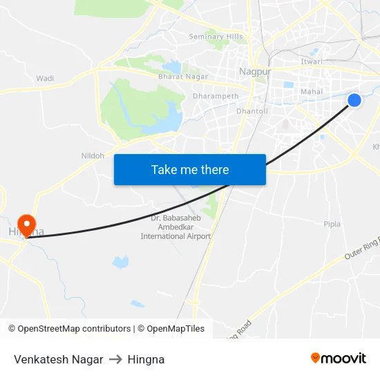 Venkatesh Nagar to Hingna map