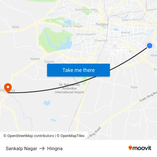 Sankalp Nagar to Hingna map