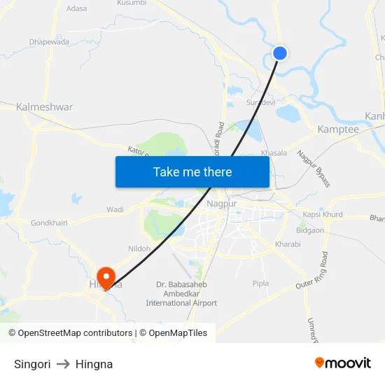 Singori to Hingna map