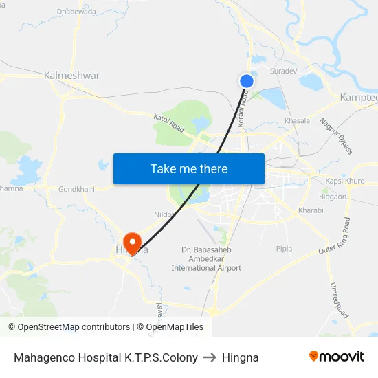 Mahagenco Hospital K.T.P.S.Colony to Hingna map