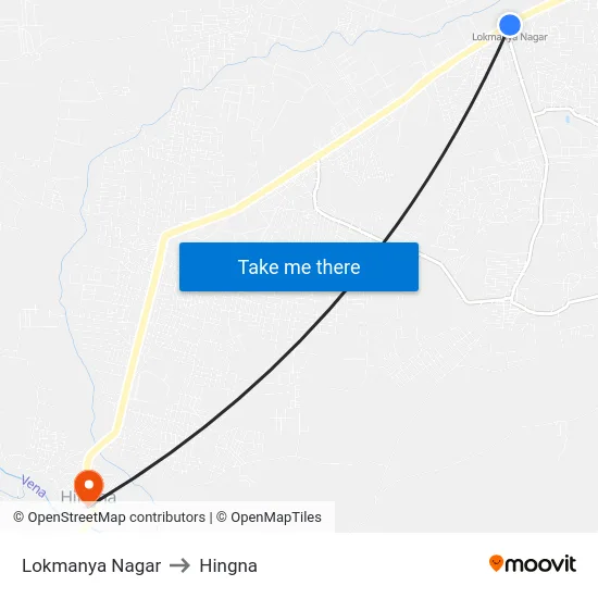 Lokmanya Nagar to Hingna map