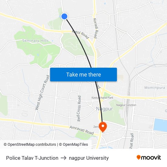 Police Talav T-Junction to nagpur University map