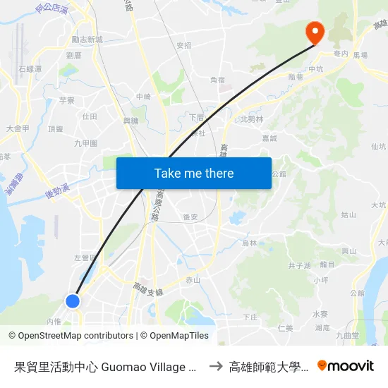 果貿里活動中心 Guomao Village Community Center to 高雄師範大學燕巢校區 map