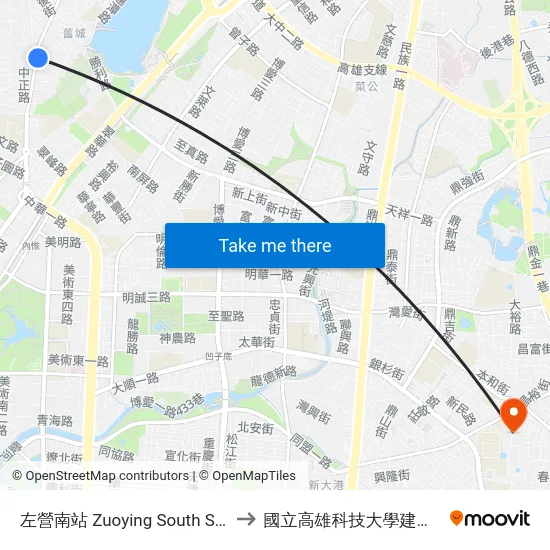左營南站 Zuoying South Station to 國立高雄科技大學建工校區 map