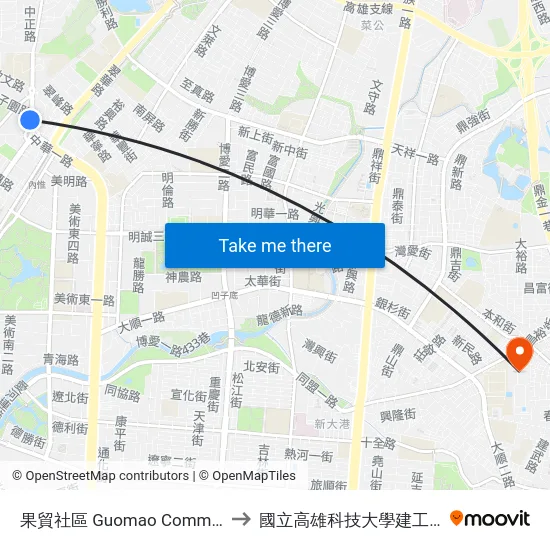 果貿社區 Guomao Community to 國立高雄科技大學建工校區 map