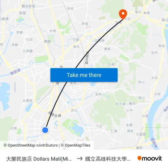 大樂民族店 Dollars Mall(Minzu Store) to 國立高雄科技大學燕巢校區 map