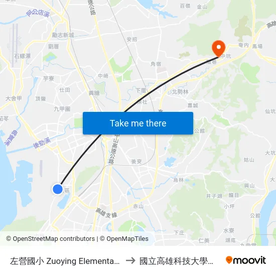 左營國小 Zuoying Elementary School to 國立高雄科技大學燕巢校區 map
