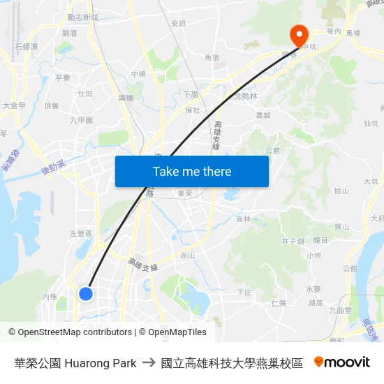 華榮公園 Huarong Park to 國立高雄科技大學燕巢校區 map