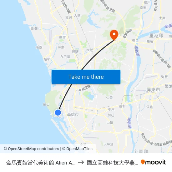 金馬賓館當代美術館 Alien Art Centre to 國立高雄科技大學燕巢校區 map