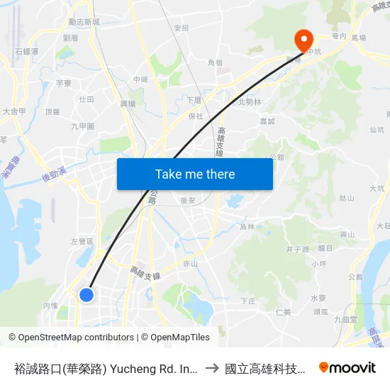 裕誠路口(華榮路) Yucheng Rd. Intersection(Huarong Rd.) to 國立高雄科技大學燕巢校區 map
