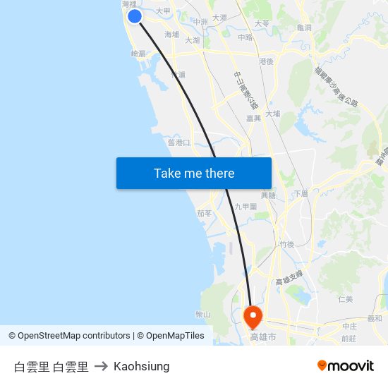 白雲里 白雲里 to Kaohsiung map