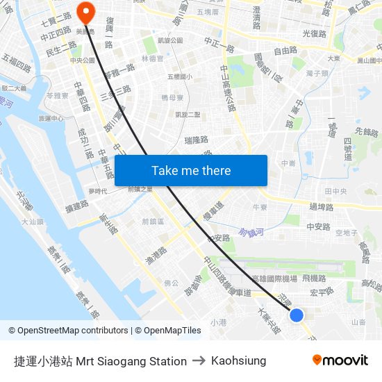 捷運小港站 Mrt Siaogang Station to Kaohsiung map