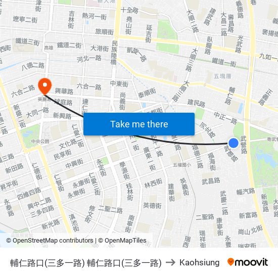 輔仁路口(三多一路) 輔仁路口(三多一路) to Kaohsiung map
