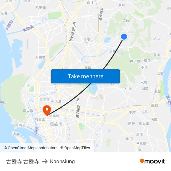 古嚴寺 古嚴寺 to Kaohsiung map