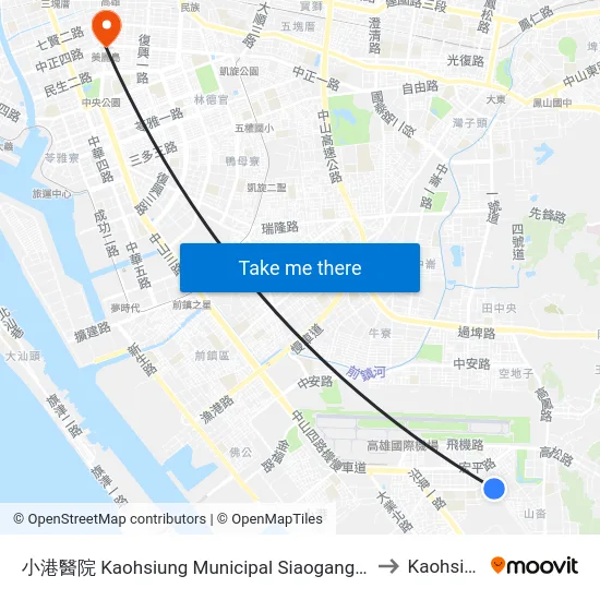 小港醫院 Kaohsiung Municipal Siaogang Hospital to Kaohsiung map