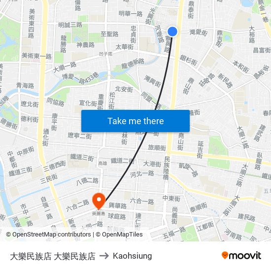 大樂民族店 大樂民族店 to Kaohsiung map