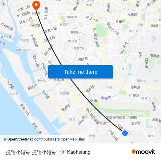 捷運小港站 捷運小港站 to Kaohsiung map